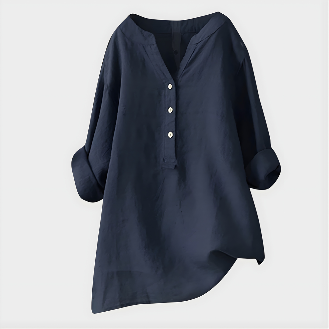 Veronique™ Elegant Tummy Covering V-Neck Blouse