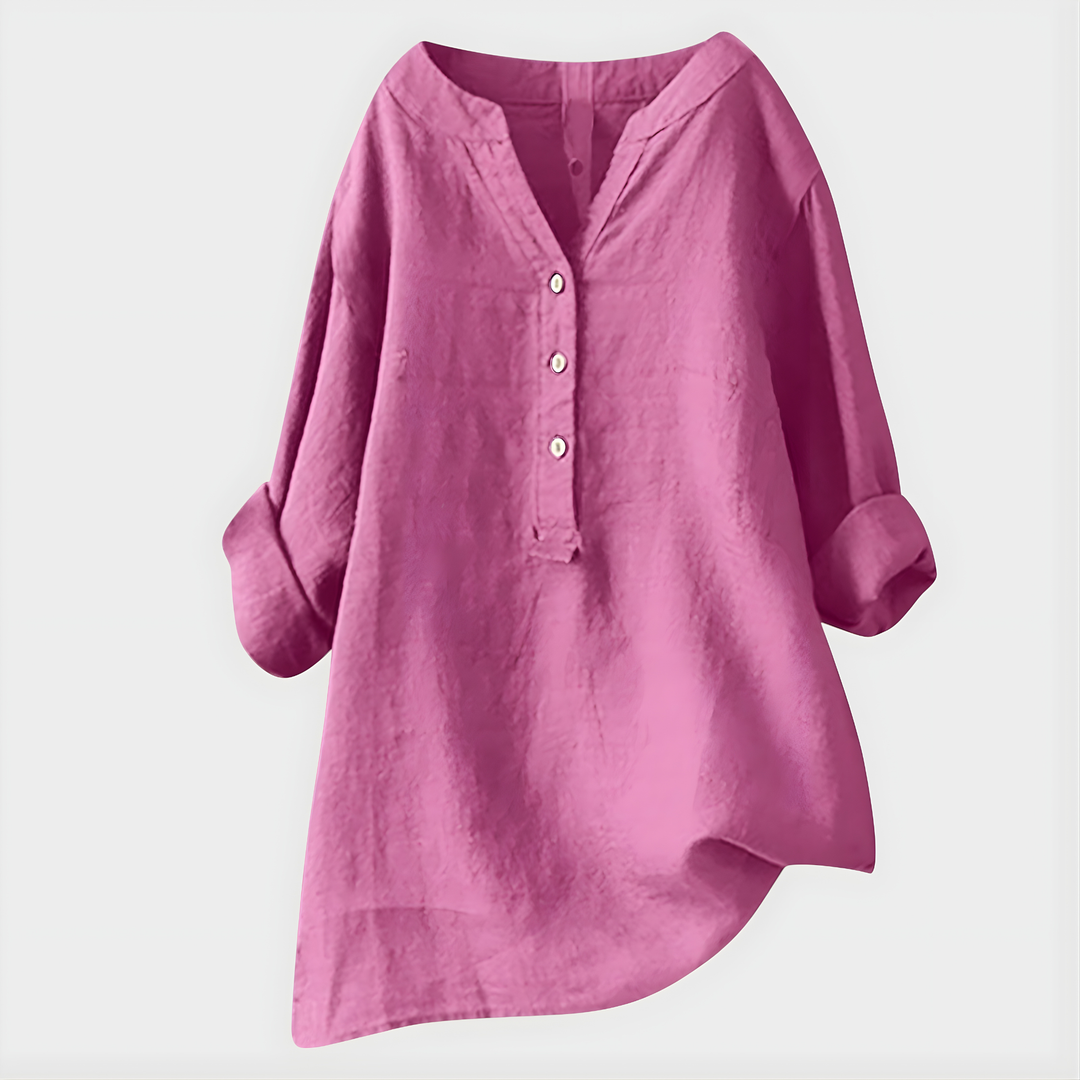Veronique™ Elegant Tummy Covering V-Neck Blouse