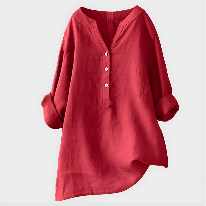 Veronique™ Elegant Tummy Covering V-Neck Blouse