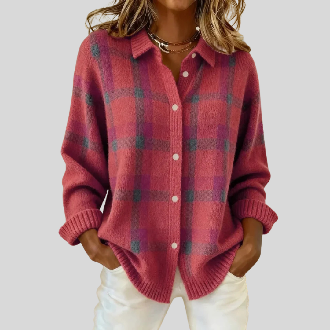 Francesca™ | Retro Cheque Sweater