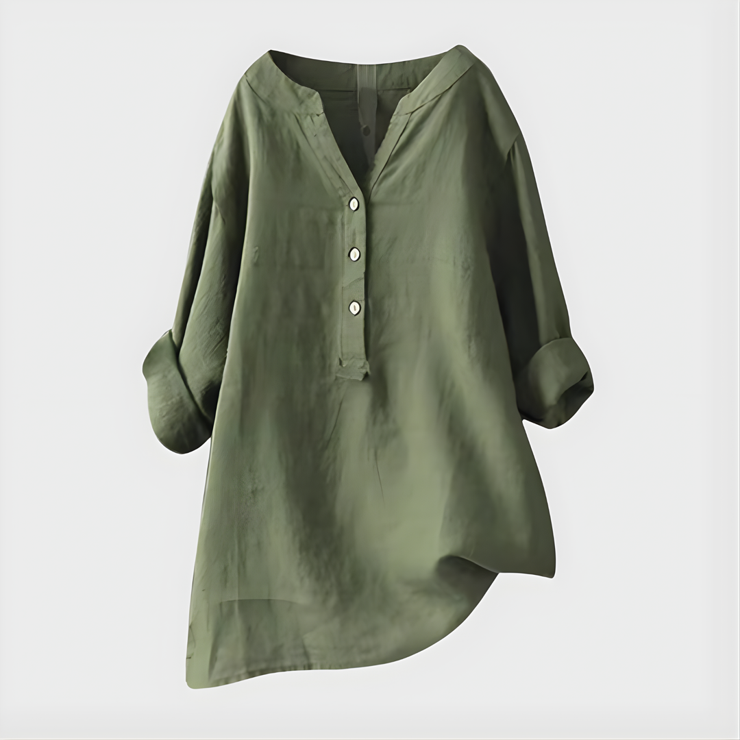 Veronique™ Elegant Tummy Covering V-Neck Blouse