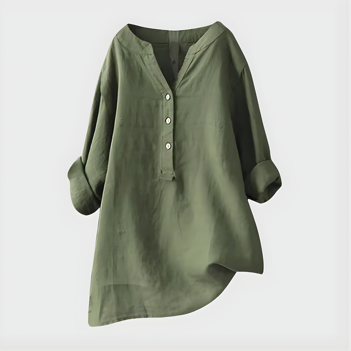 Veronique™ Elegant Tummy Covering V-Neck Blouse