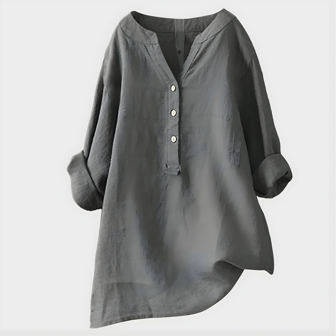 Veronique™ Elegant Tummy Covering V-Neck Blouse