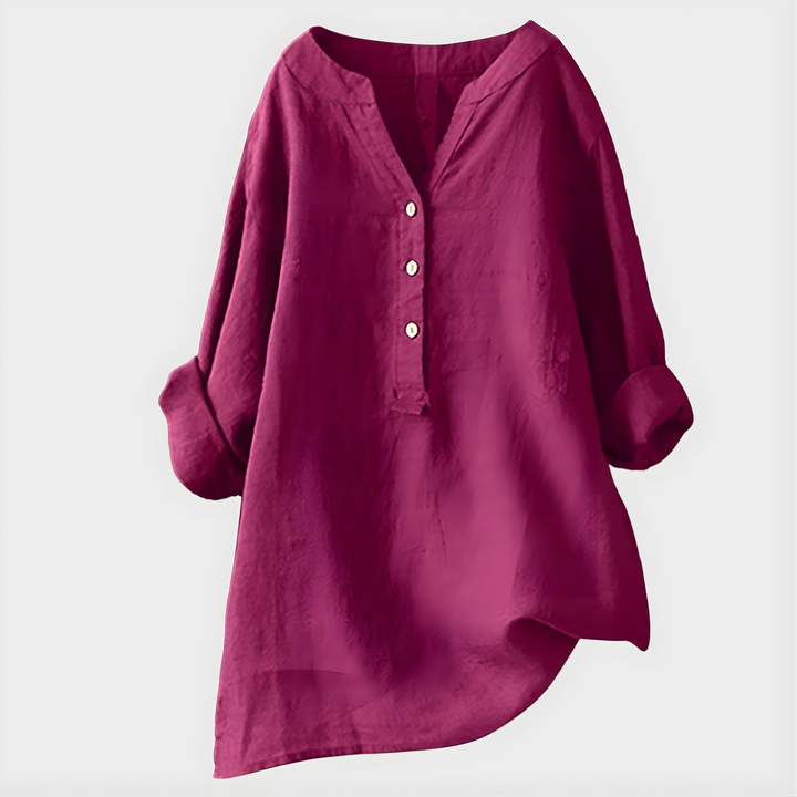 Veronique™ Elegant Tummy Covering V-Neck Blouse