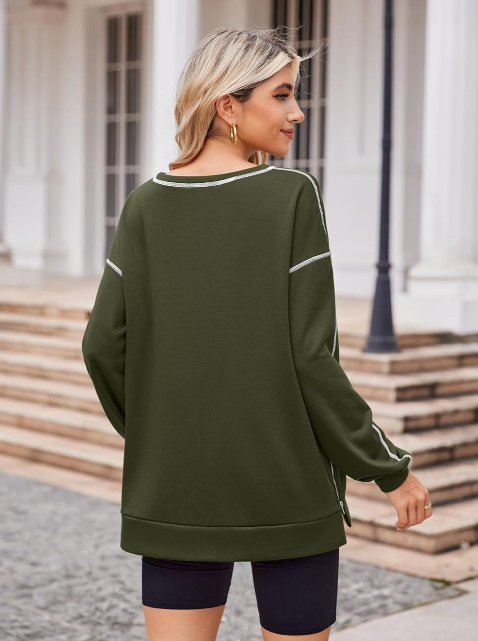 Zeagoo Women's Oversized Sweatshirts Hoodies Side Zipper Pullover