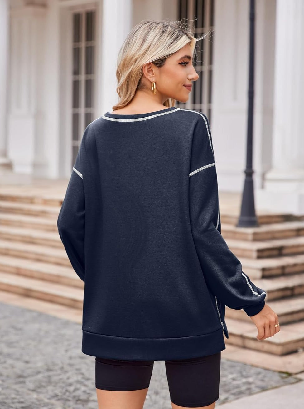 Zeagoo Women's Oversized Sweatshirts Hoodies Side Zipper Pullover