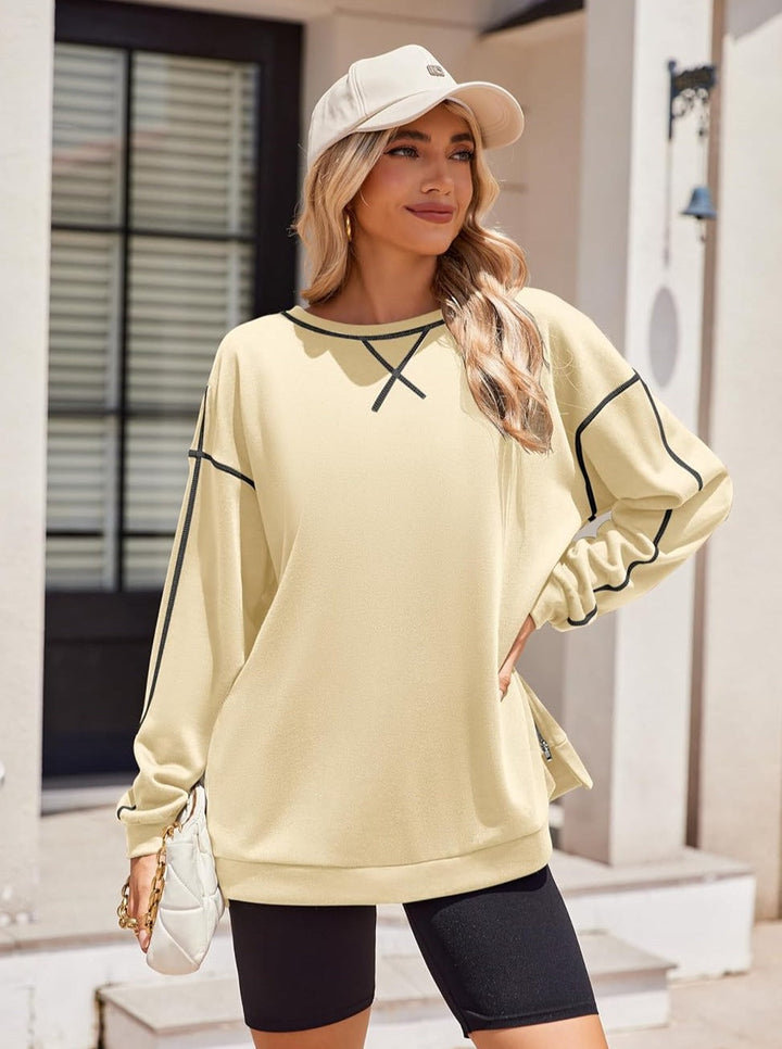 Zeagoo Women's Oversized Sweatshirts Hoodies Side Zipper Pullover