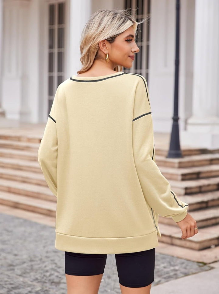 Zeagoo Women's Oversized Sweatshirts Hoodies Side Zipper Pullover