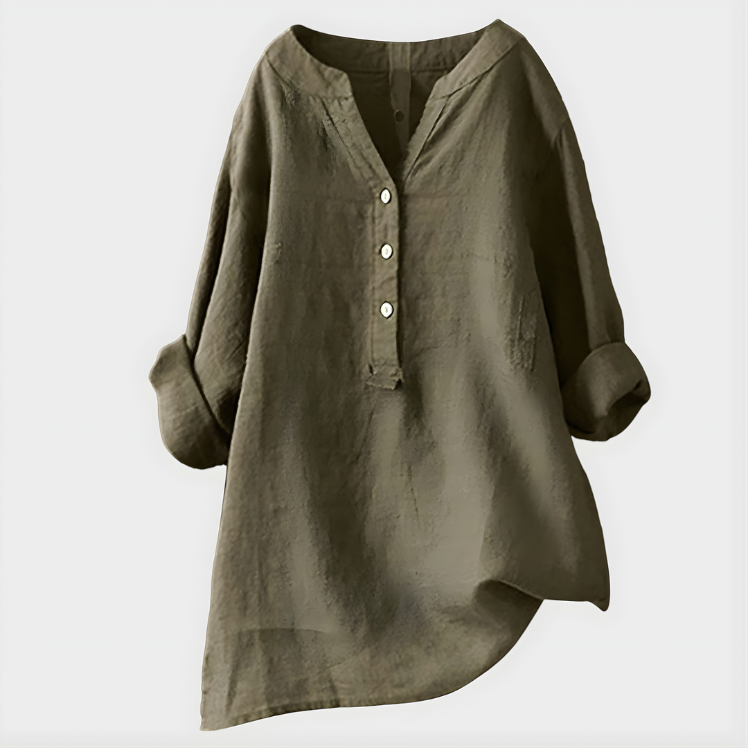 Veronique™ Elegant Tummy Covering V-Neck Blouse