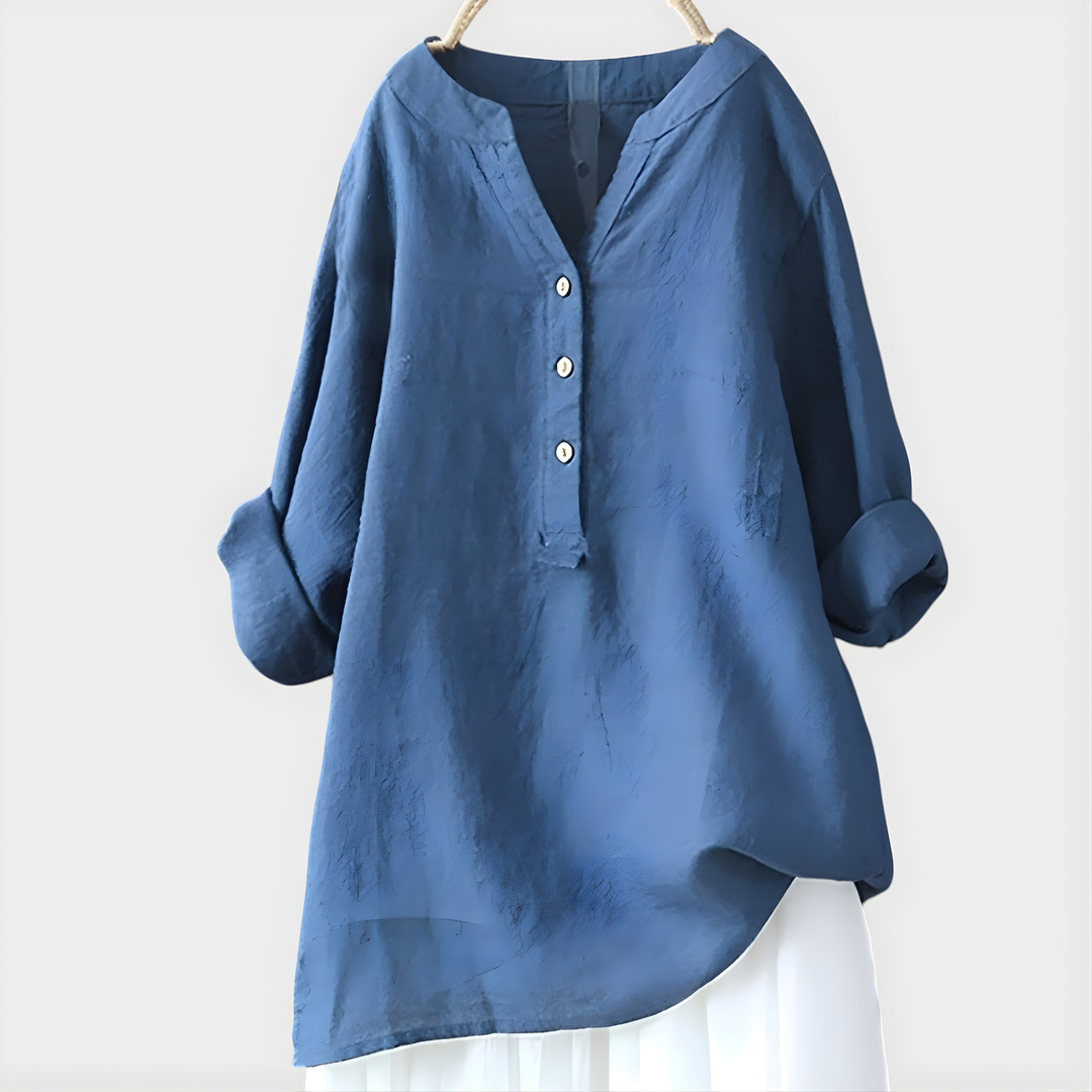 Veronique™ Elegant Tummy Covering V-Neck Blouse