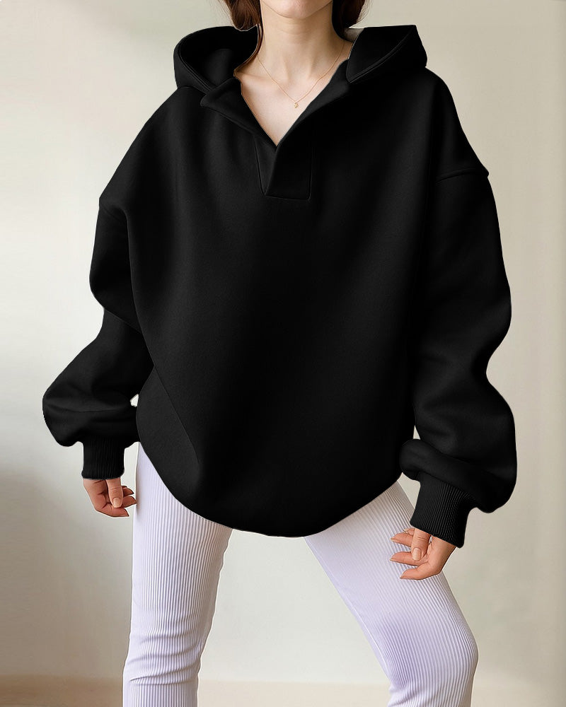 Casual Oversized Fit Fleece Hoodie