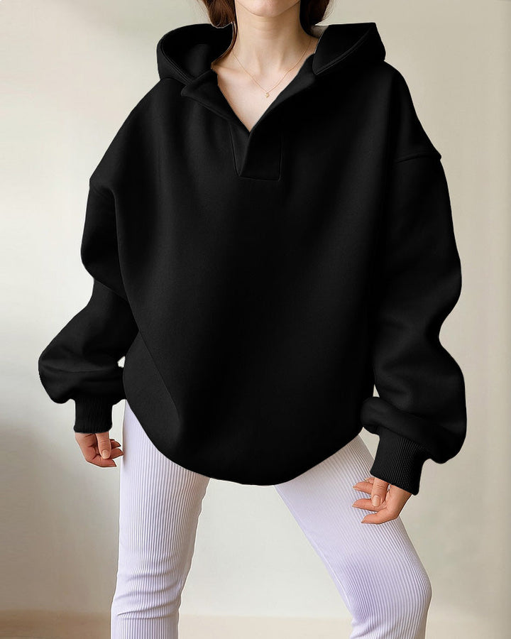 Casual Oversized Fit Fleece Hoodie
