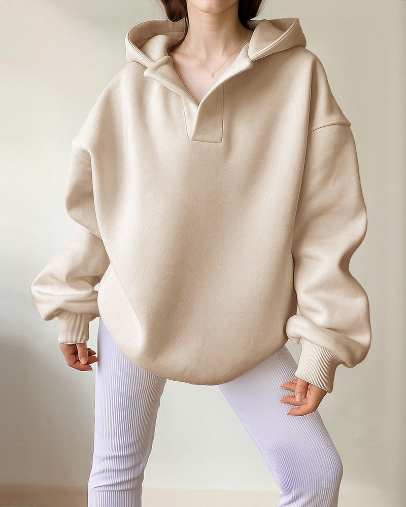 Casual Oversized Fit Fleece Hoodie