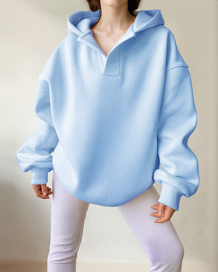 Casual Oversized Fit Fleece Hoodie