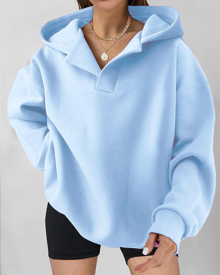 Casual Oversized Fit Fleece Hoodie