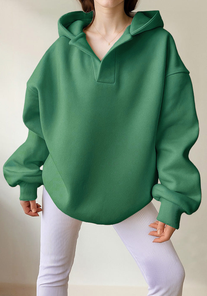 Casual Oversized Fit Fleece Hoodie