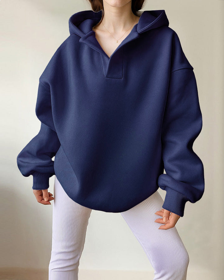 Casual Oversized Fit Fleece Hoodie