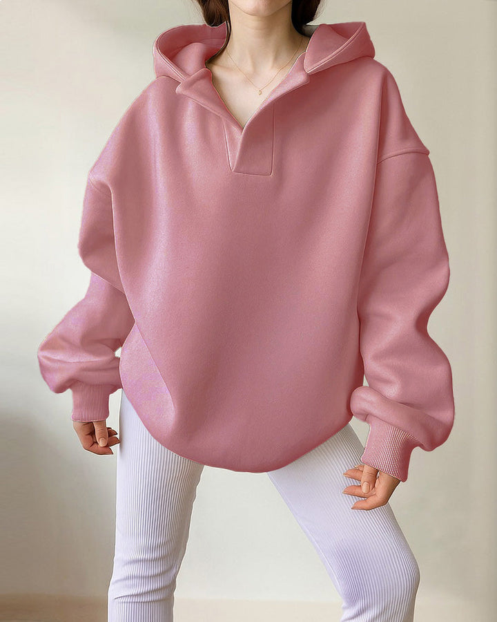 Casual Oversized Fit Fleece Hoodie