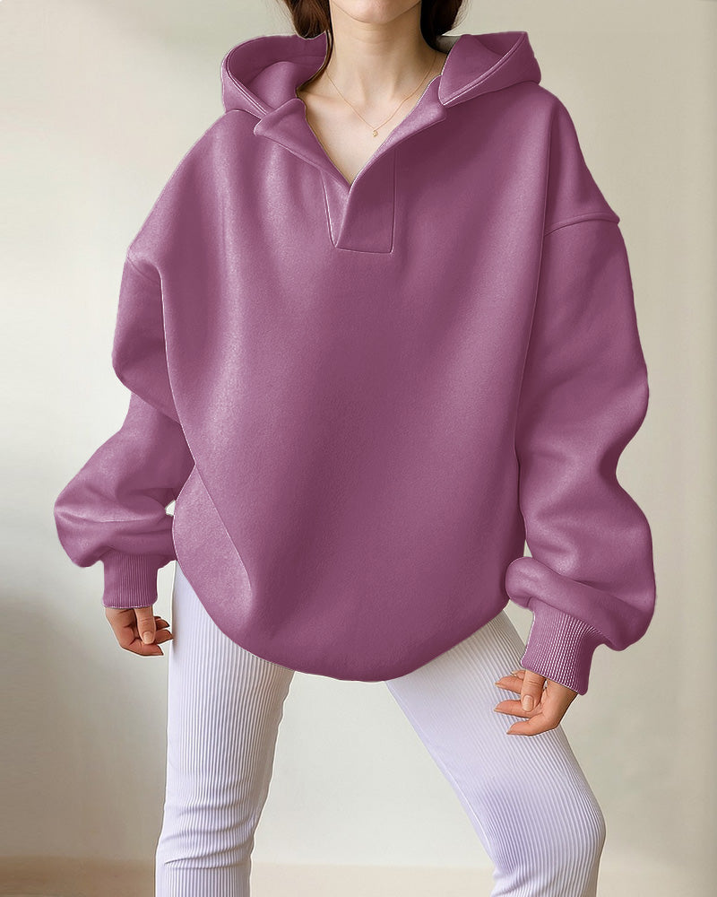 Casual Oversized Fit Fleece Hoodie