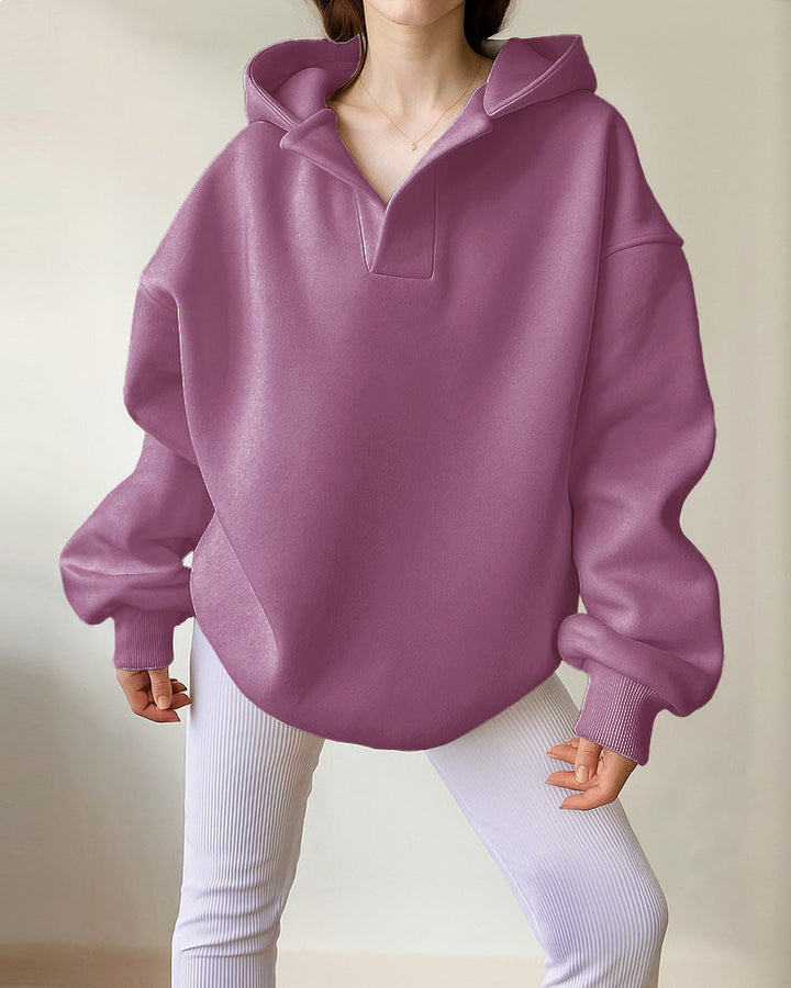 Casual Oversized Fit Fleece Hoodie