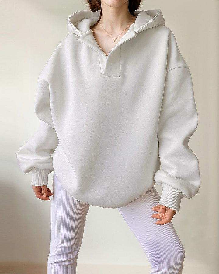Casual Oversized Fit Fleece Hoodie