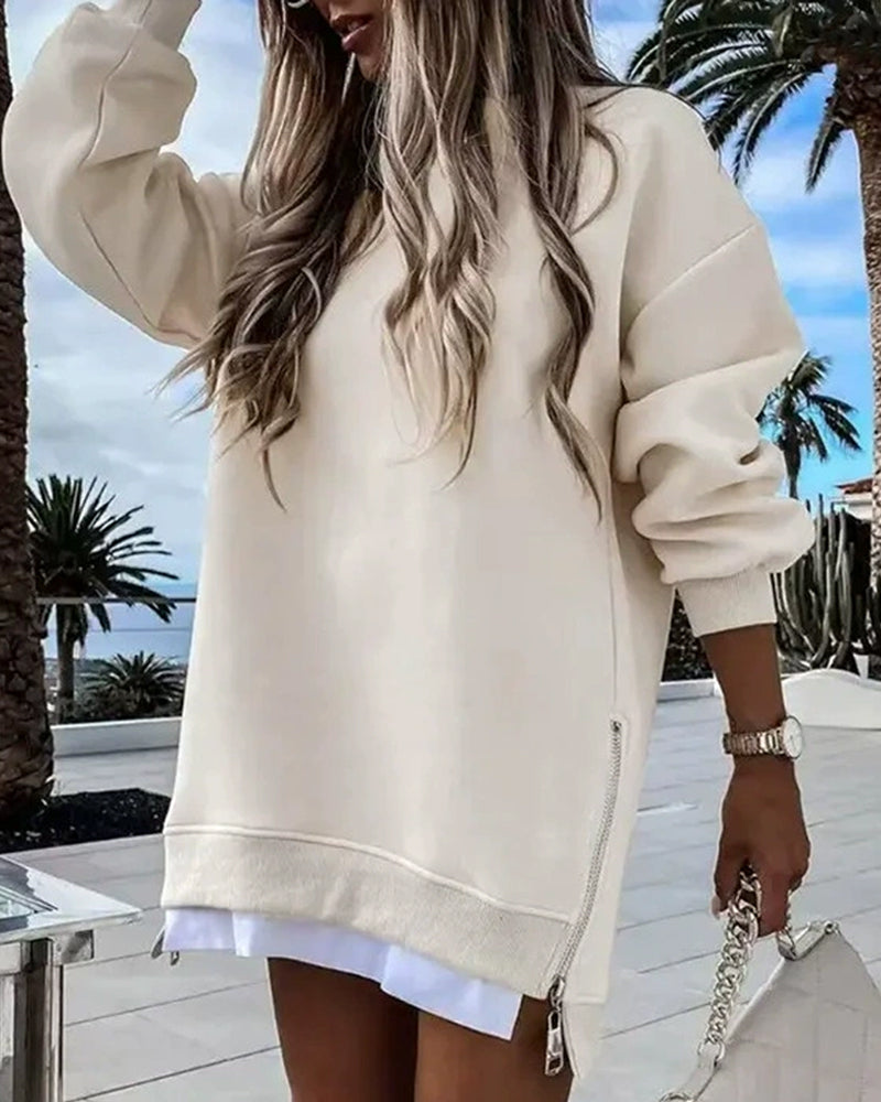 Stylish Loose Fit Fake 2-Piece Sweatshirt