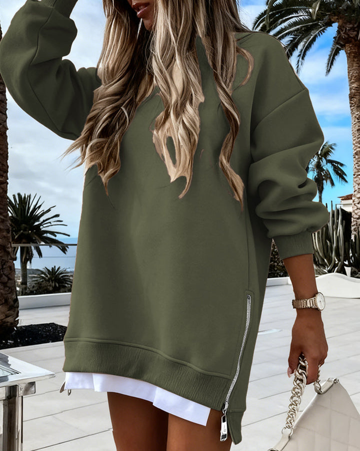 Stylish Loose Fit Fake 2-Piece Sweatshirt