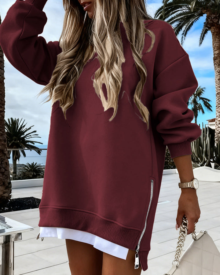 Stylish Loose Fit Fake 2-Piece Sweatshirt