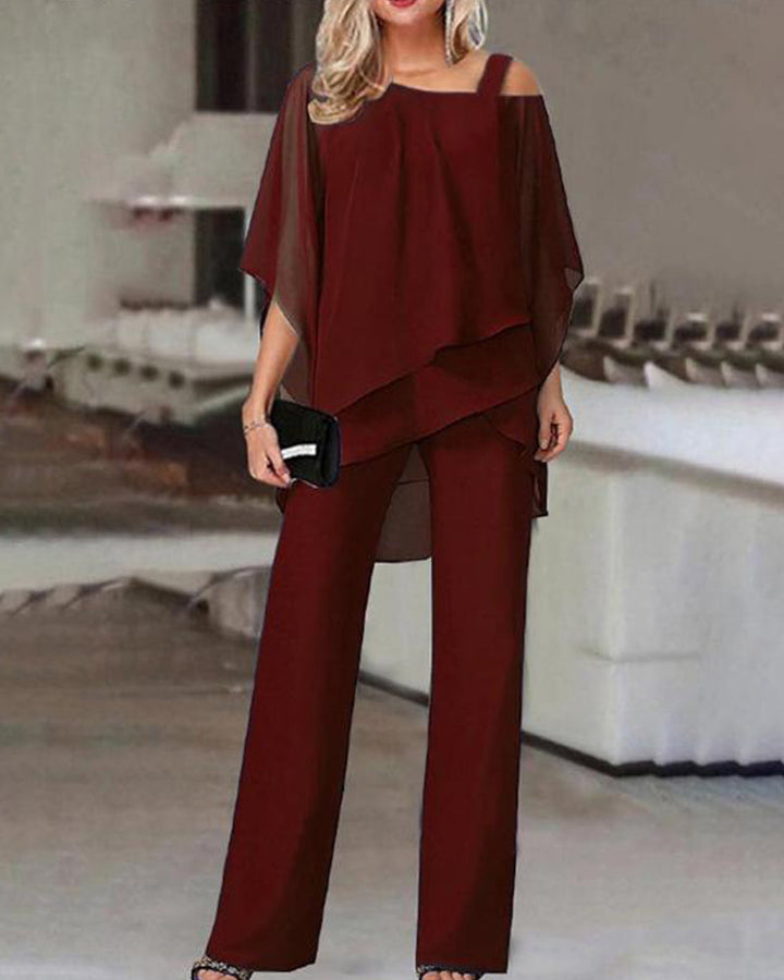 Elegant Formal Chiffon 2-Piece Matching Set