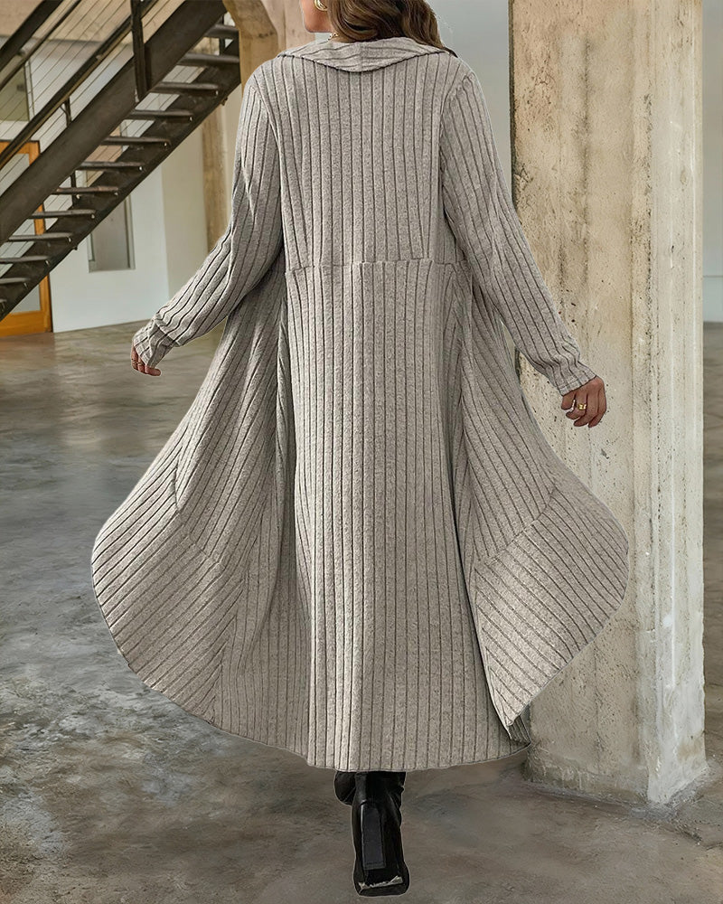 Elegant Knit Cardigan Dress Matching Set