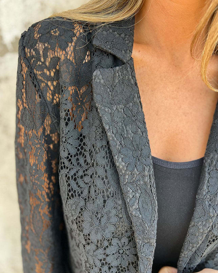 Fashion Lapel Collar Lace Suit Jacket