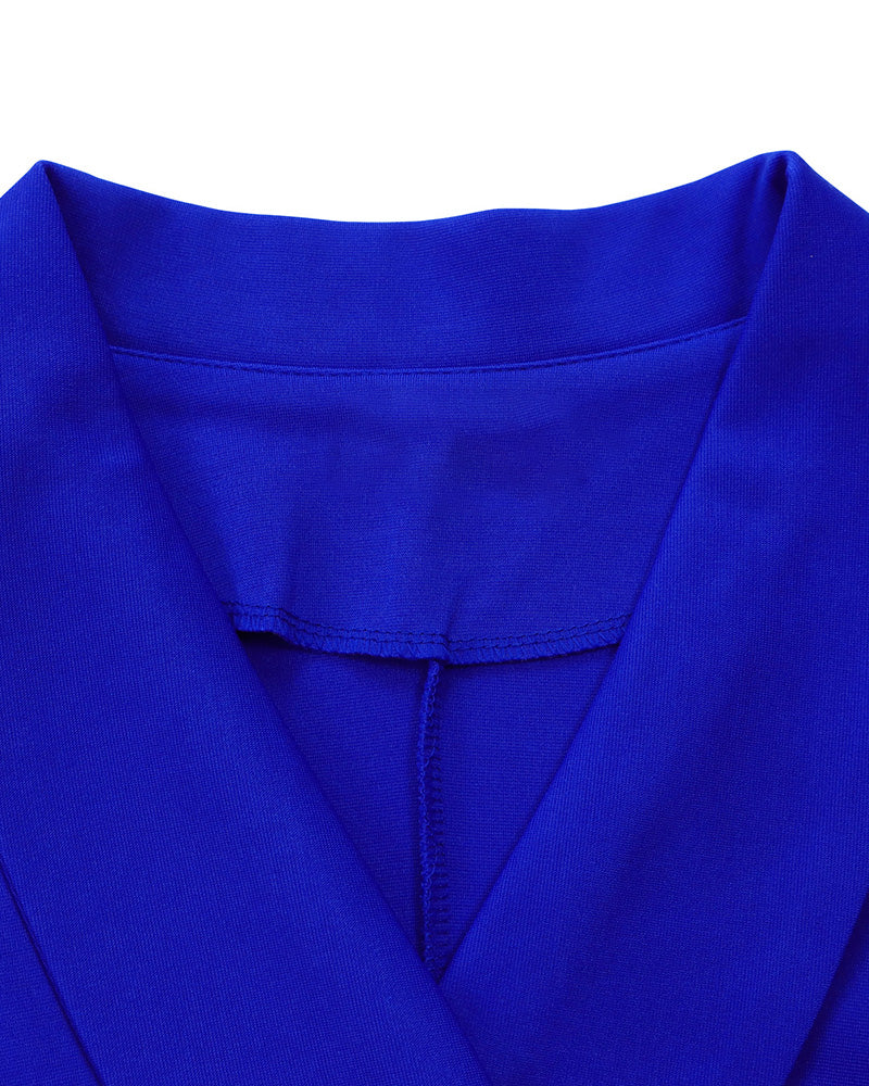 Trendy Business Casual Belted Blazer Pants Set