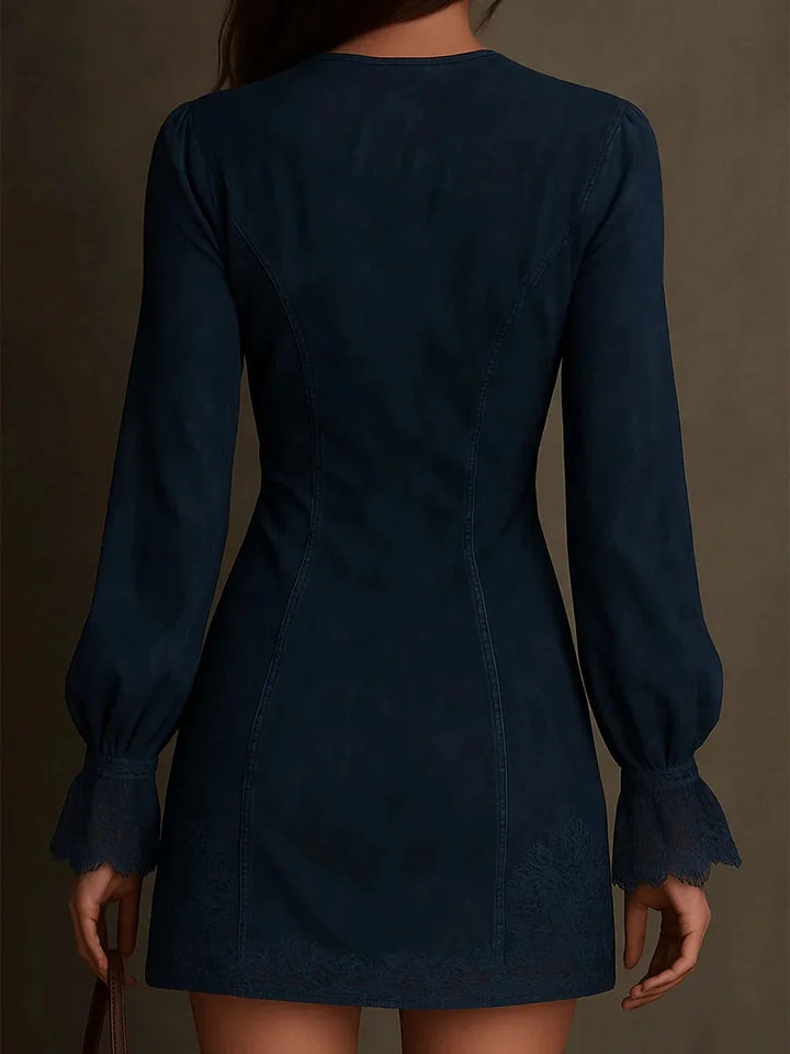 Short Suede Lace Dress