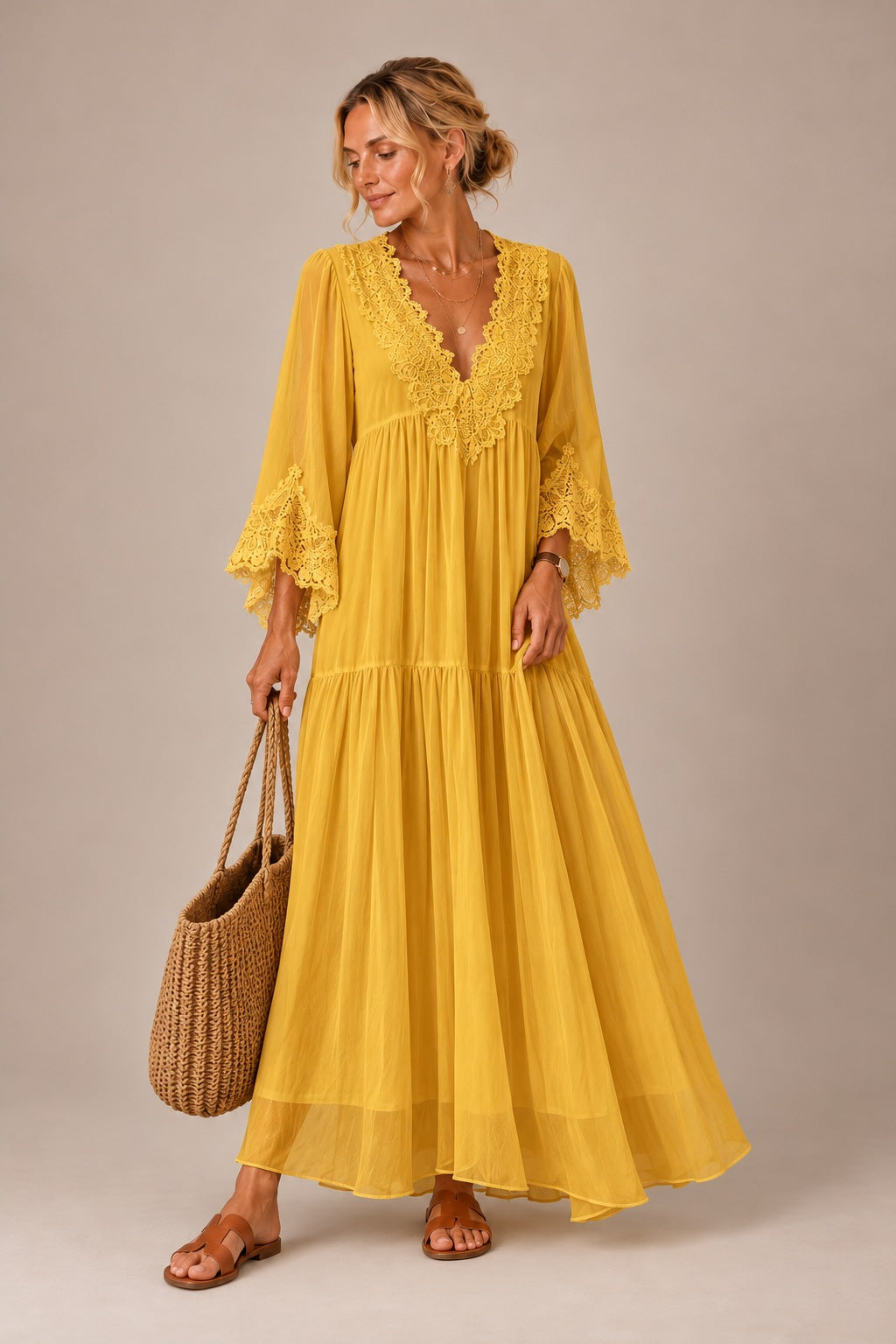 Alma | Floral Lace Maxi Dress