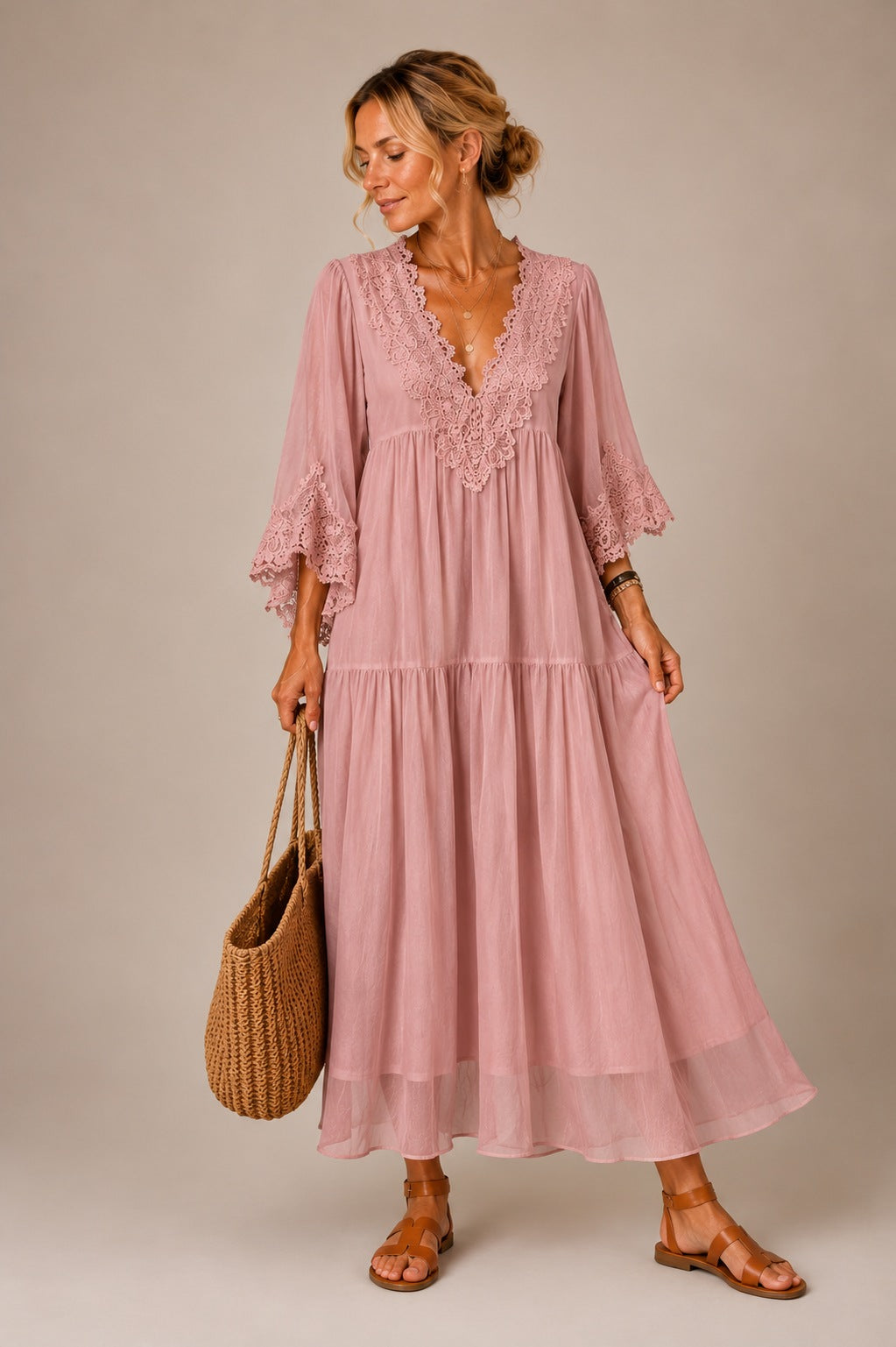 Alma | Floral Lace Maxi Dress