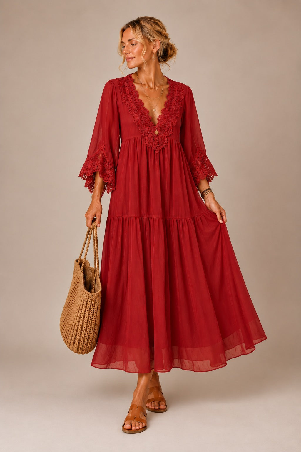 Alma | Floral Lace Maxi Dress