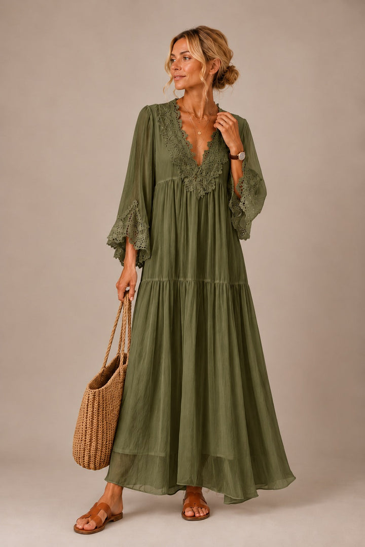 Alma | Floral Lace Maxi Dress
