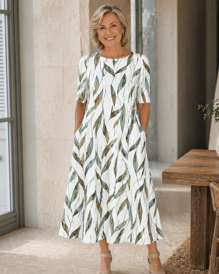 Marguerite | Floral Midi Dress with Pockets